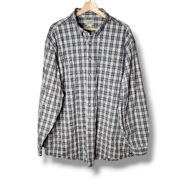 Vintage L.L.Bean Plaid Button Down Shirt Mens XLT 90s Cabin Core Preppy Heritage - Picture 1 of 7